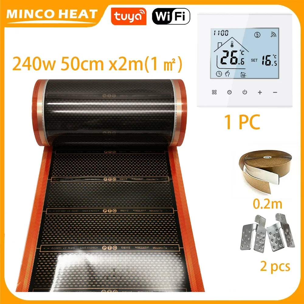 Infrared Graphene Underfloor Heating PTC Heating Film 1 ㎡ AC220V 240w/m2