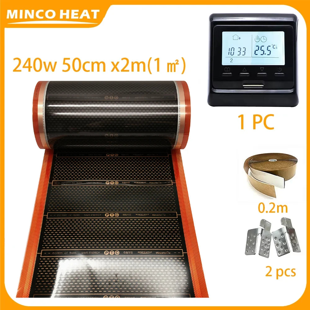 Infrared Graphene Underfloor Heating PTC Heating Film 1 ㎡ AC220V 240w/m2