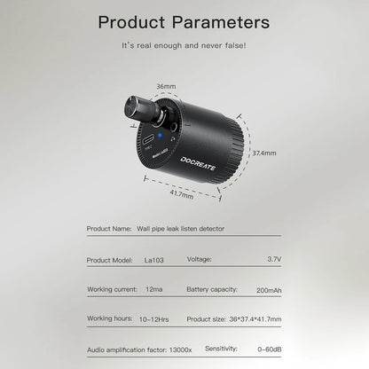 Water Leak Detector Multi-functional Sound Detector For Pipe Water Leak Suitable For Leak Detection Of Various Construction Pipe