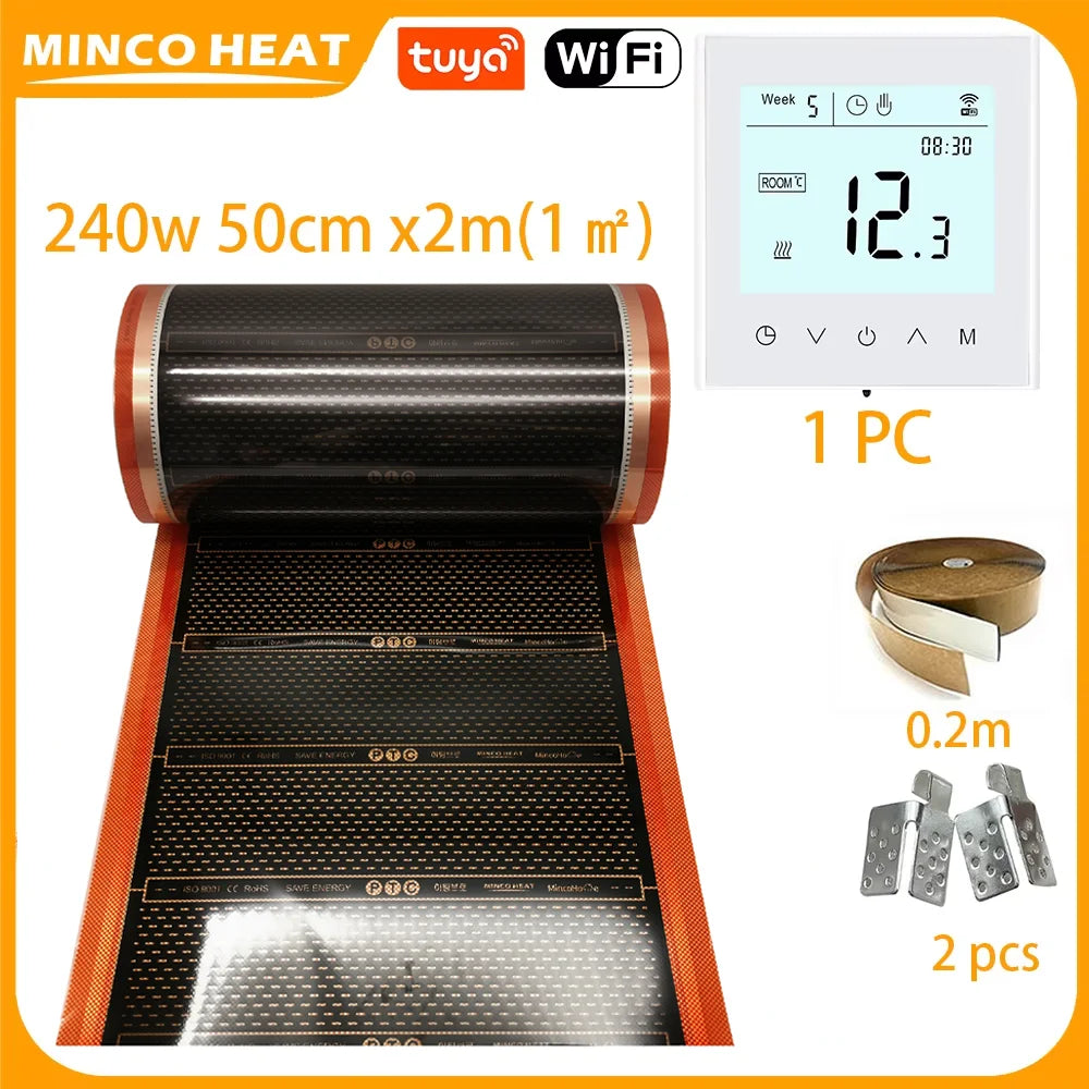 Infrared Graphene Underfloor Heating PTC Heating Film 1 ㎡ AC220V 240w/m2