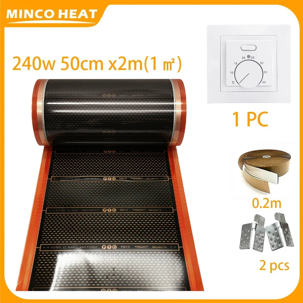 Infrared Graphene Underfloor Heating PTC Heating Film 1 ㎡ AC220V 240w/m2