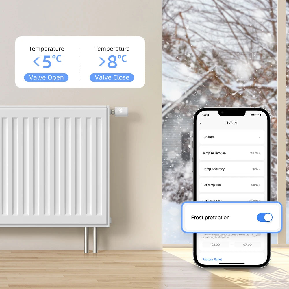 Smart thermostat for radiator that saves up to 30 % heating costs