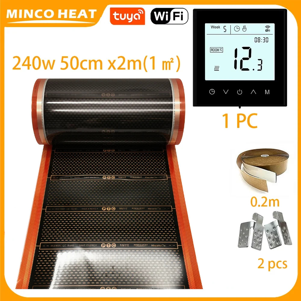Infrared Graphene Underfloor Heating PTC Heating Film 1 ㎡ AC220V 240w/m2