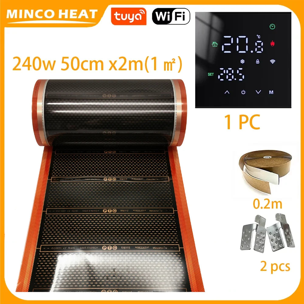 Infrared Graphene Underfloor Heating PTC Heating Film 1 ㎡ AC220V 240w/m2