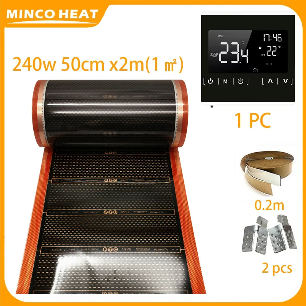 Infrared Graphene Underfloor Heating PTC Heating Film 1 ㎡ AC220V 240w/m2