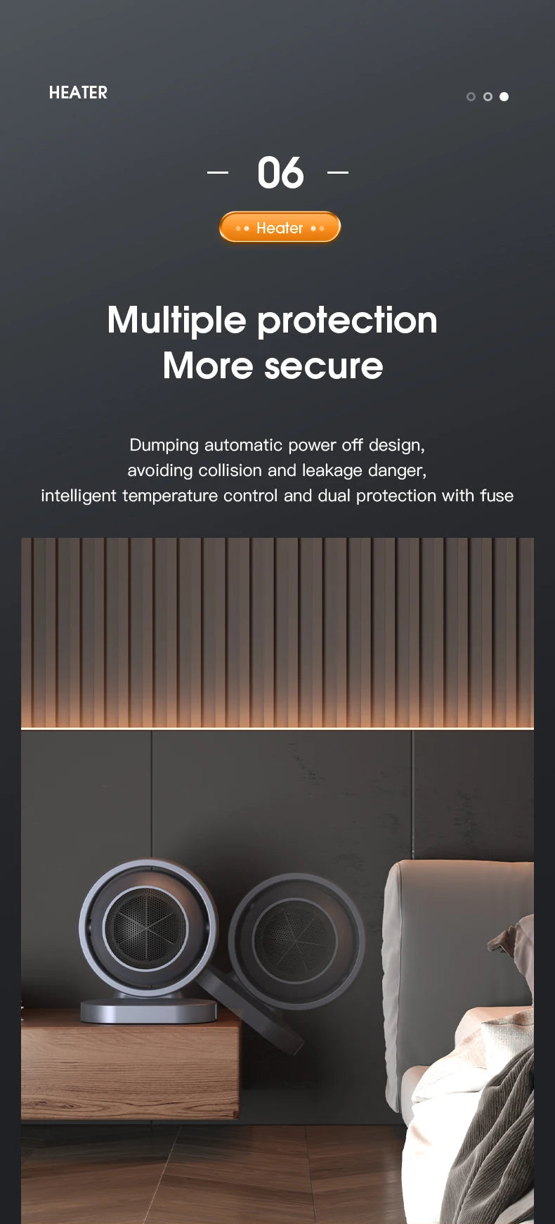 380W Portable Electric Heater,Small Desk Fast Heating Fans,Convenient Room Heater,Winter Heating Home Appliance