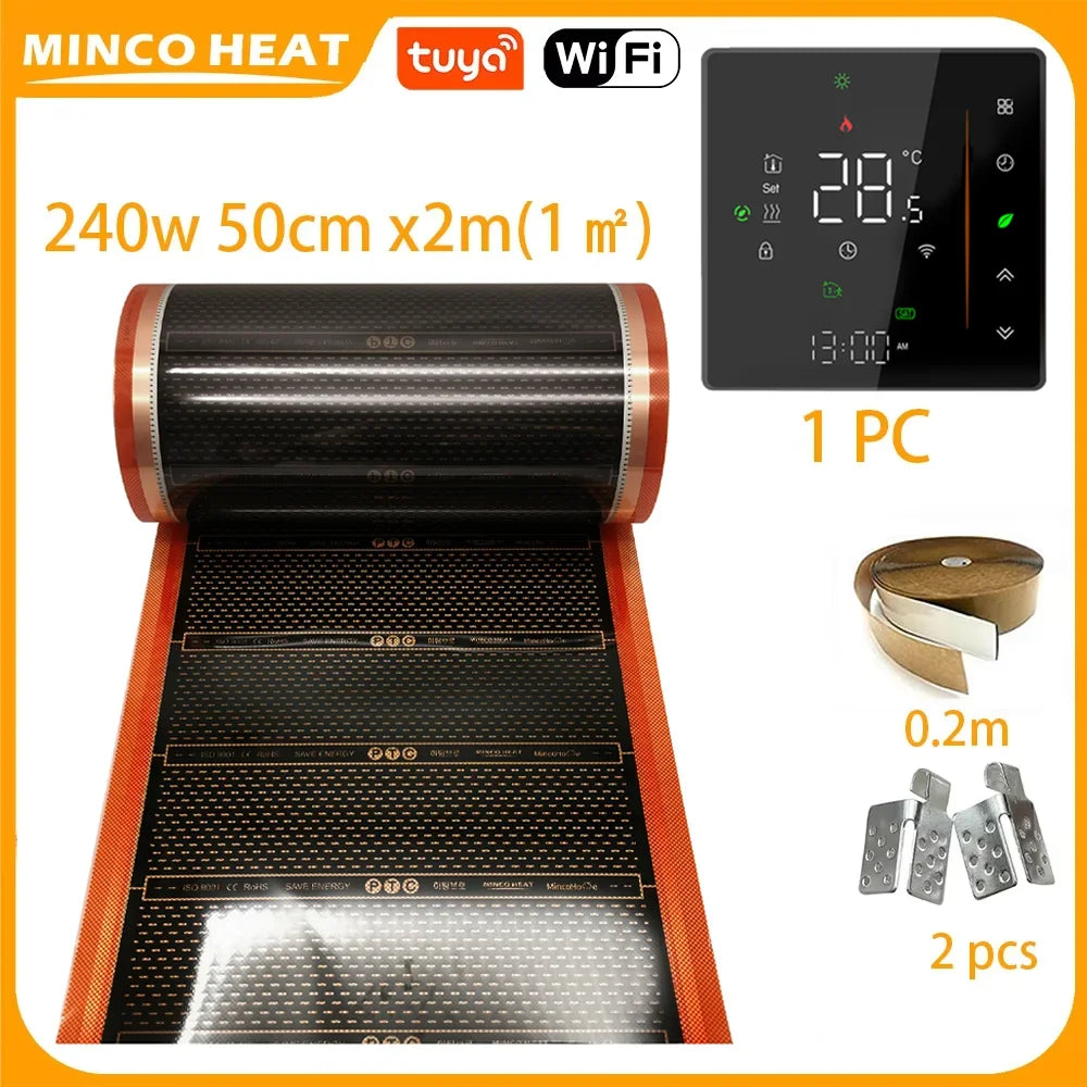 Infrared Graphene Underfloor Heating PTC Heating Film 1 ㎡ AC220V 240w/m2