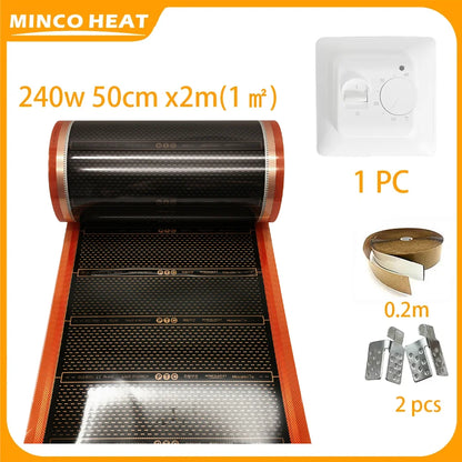 Infrared Graphene Underfloor Heating PTC Heating Film 1 ㎡ AC220V 240w/m2
