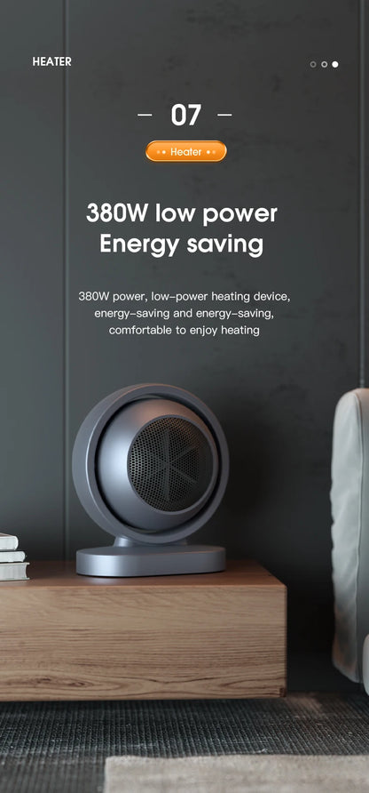 380W Portable Electric Heater,Small Desk Fast Heating Fans,Convenient Room Heater,Winter Heating Home Appliance