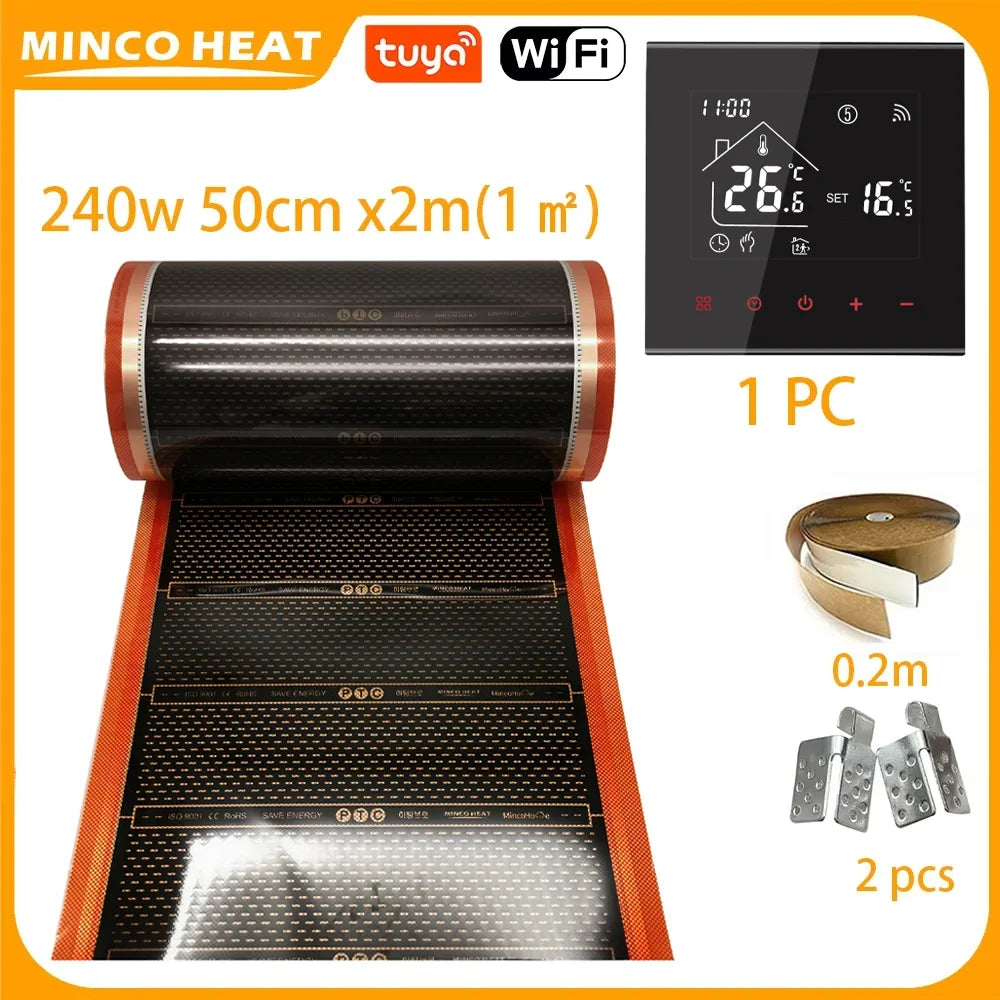 Infrared Graphene Underfloor Heating PTC Heating Film 1 ㎡ AC220V 240w/m2